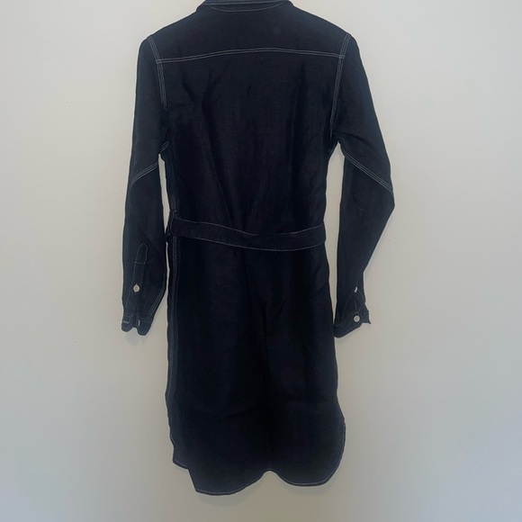 Billy Reid Black Long Sleeve Linen Button Down Up Dress Size XS - Picture 6 of 6